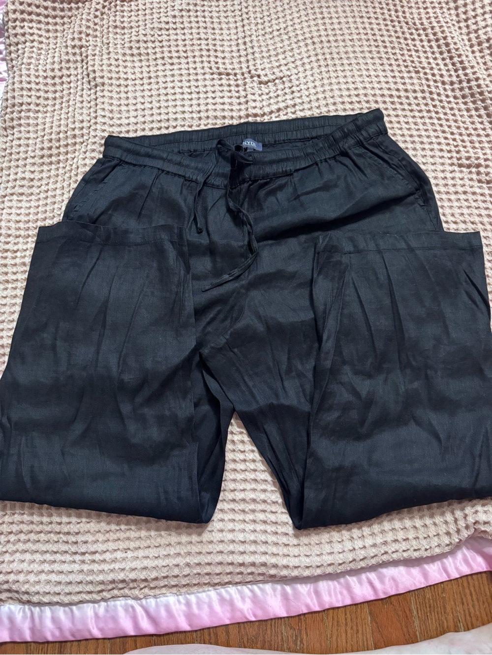 NYDJ Black Straight-Leg Women's Pants with Drawstring Waist